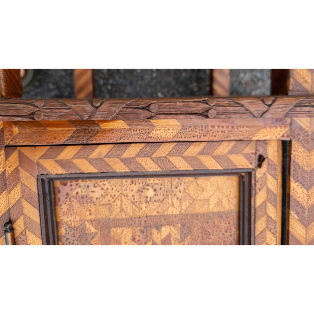 19th or 20th Century American Folk Art Marquetry Etagere Table Stand For Sale - Image 11 of 16