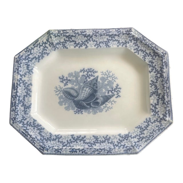19th Century Blue and White Platter For Sale