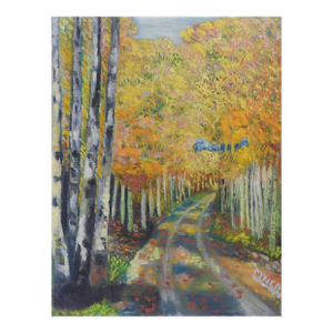Mid 20th Century Autumn Forest Lane Painting