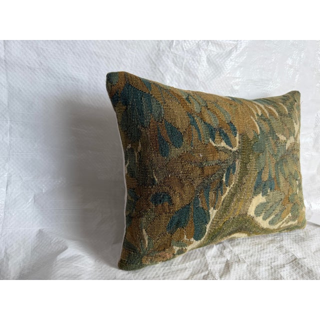 17th Century Flemish Verdure Tapestry Pillow For Sale - Image 4 of 7