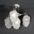 Art Deco Skyscraper-Style Nickeled Bronze & Frosted Glass 4-Arm Chandelier For Sale - Image 11 of 13