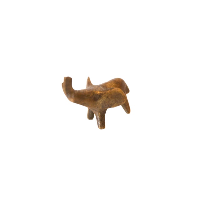 Vintage African Tiny Bronze Elephant For Sale