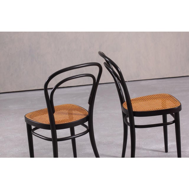 Wood Vintage No. 214 Chairs from Thonet, Austria, 1970s, Set of 2 For Sale - Image 7 of 11