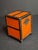 American Antique 1880s Cast Iron Two Panel Door Safe Bank Orange Black Peirce Collection For Sale - Image 3 of 10
