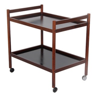 Vintage Rolling Table in Rosewood from Dyrlund, 1970s For Sale