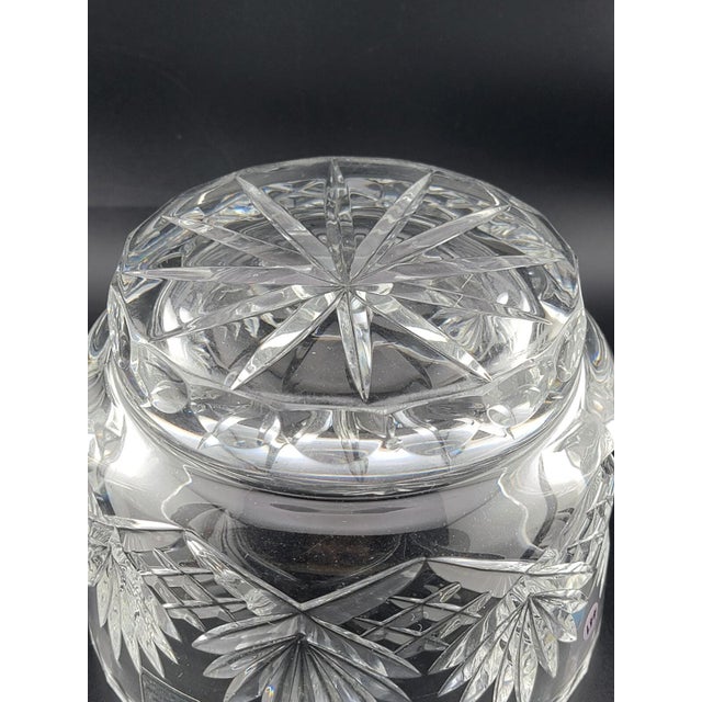Vintage Illusions 24% Full Lead Crystal Clear Footed Bowl Hand Cut Germany For Sale - Image 9 of 12