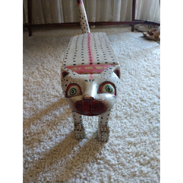 Indonesian Hand Carved Wooden Cat Table Chairish