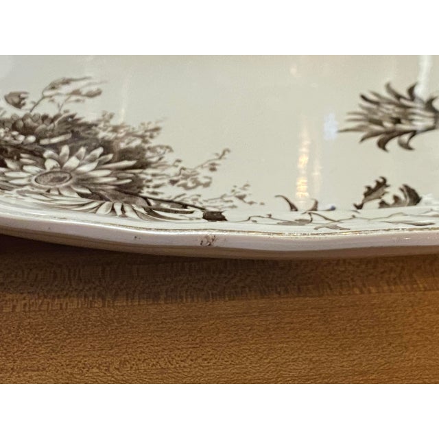 Ceramic Antique Brown Transferware "Daisy" Pattern Platter For Sale - Image 7 of 8
