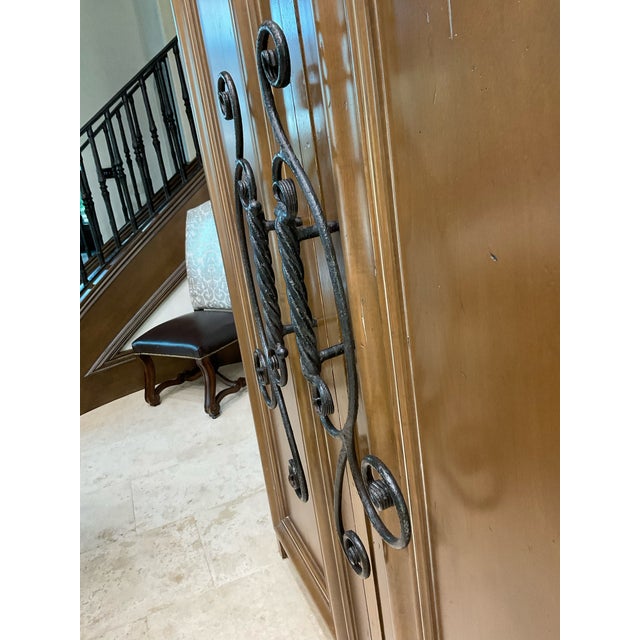 Rare custom hand-forged wrought iron architectural door pulls by artisan Jon 'Jerry' Jerlow of Heritage Ornamental Iron...