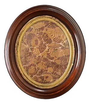 French 19th Century Oval Frame with Marbleized Paper