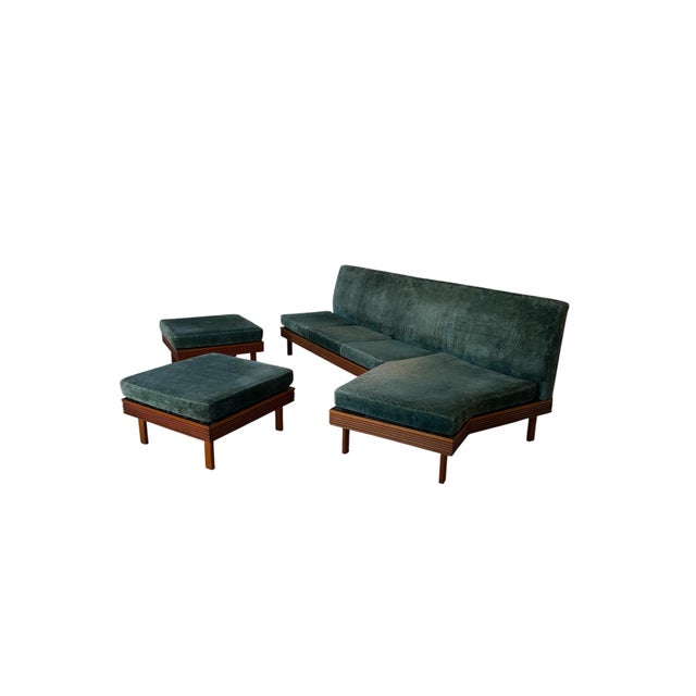 Sofa with Ottomans, 1960s, Set of 3 For Sale - Image 9 of 9