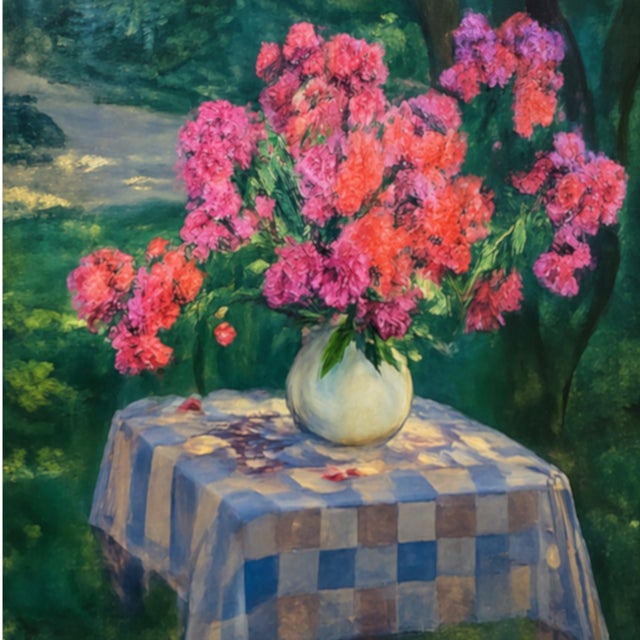 Impressionist Jeanne Lauvernay‑Petitjean French Impressionist Oil on Canvas “Still Life With Flowers” – Signed For Sale - Image 3 of 6