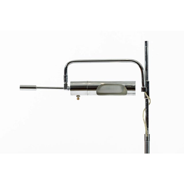 1960s Sarfatti Style Mid Century Silver Floor Lamp For Sale - Image 5 of 11