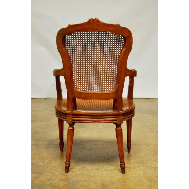 Neoclassical Louis XVI Shield Back Caned Fauteuil Chair Chairish