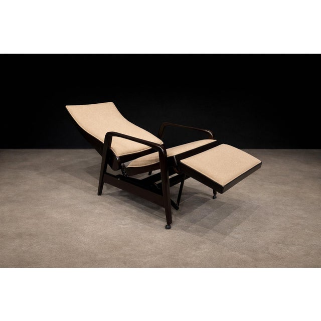 Reclining Sun Chaise Lounge in Hardwood and Ultrasuede by Walter Gerdau, Brazil, 1940s - Lot 82A For Sale - Image 14 of 15