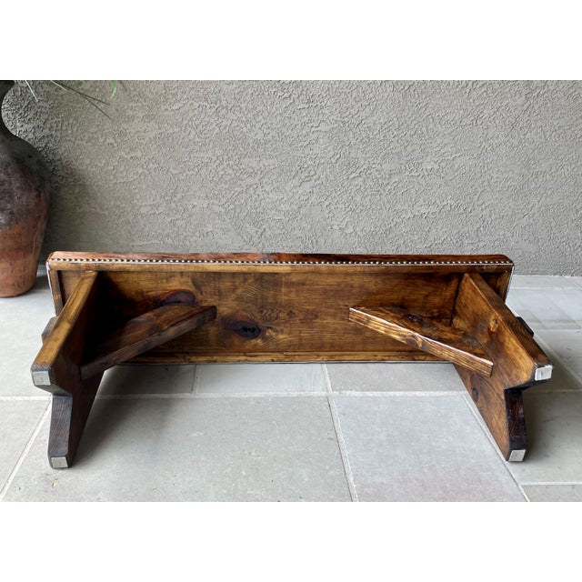 Circa 2000 Western Chic Hair-on-Hide Ranch-Style Accent Bench With Brass Nailhead Trim For Sale - Image 10 of 18