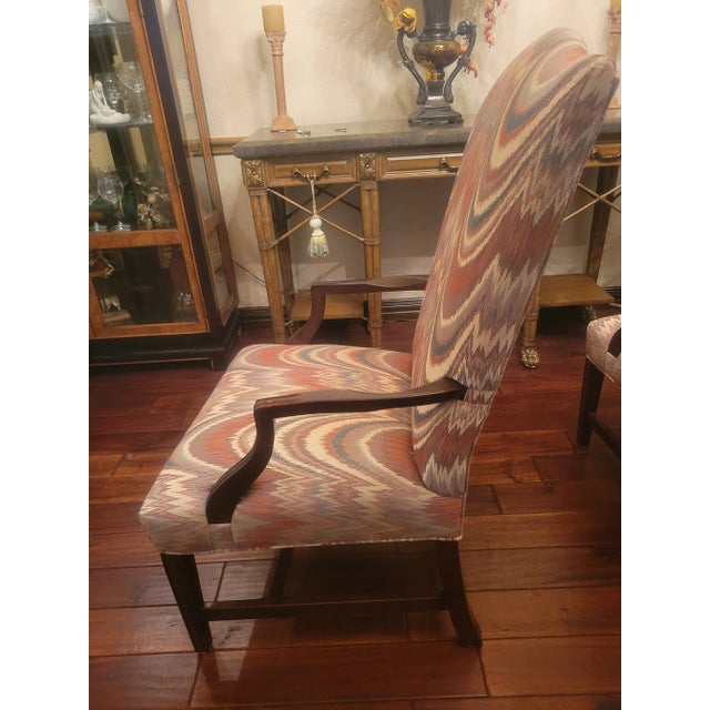 Wood Mid 20th Century Pair of Vintage Upholstered Arm Chairs For Sale - Image 7 of 13