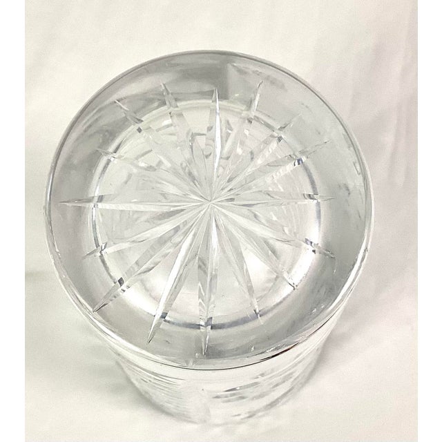 Glass Large 1980s Contemporary Cut Glass Vase For Sale - Image 7 of 8