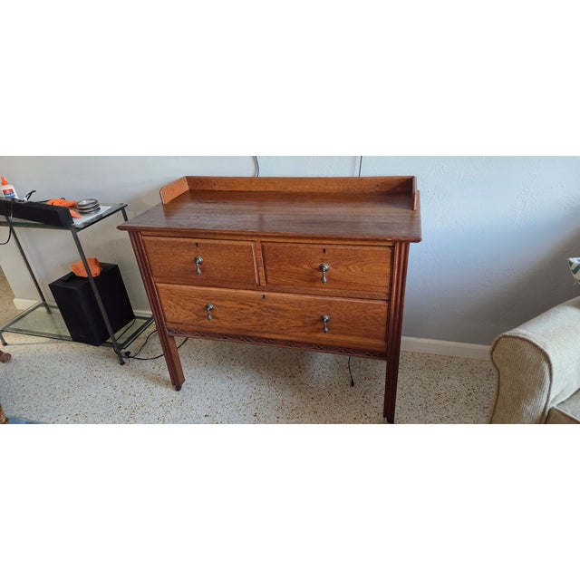 Early 20th Century Restored Oak Sideboard For Sale - Image 10 of 11