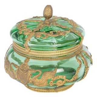 Napoleon III Crystal and Gilt Brass Box, 19th Century For Sale