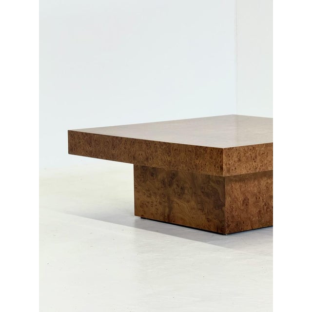 Brown Square Coffee Table by Fratelli Turri with Burl Wood, 1970s For Sale - Image 8 of 12