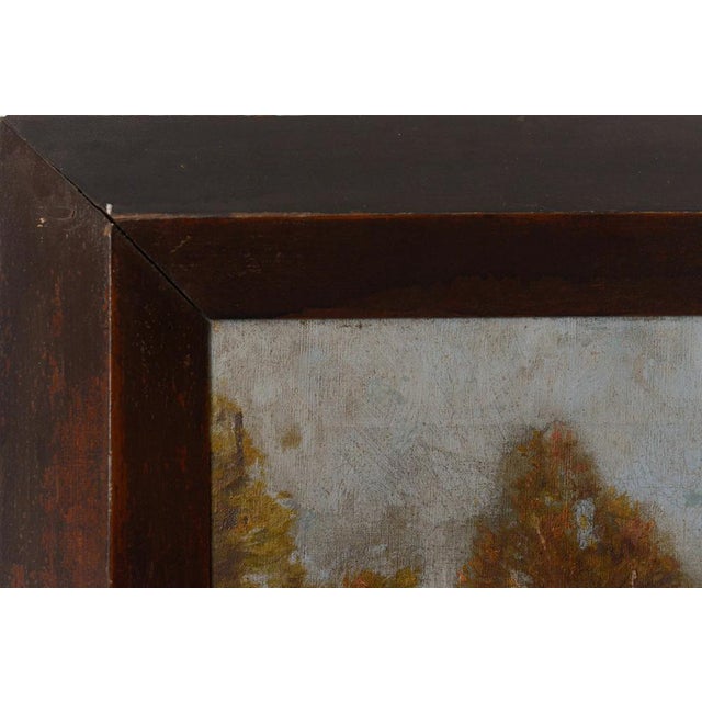 Golden Landscape with Distant Settlement, Reminiscent of Orange Road, Tarpon Springs, 1890s, Oil on Canvas For Sale - Image 4 of 7