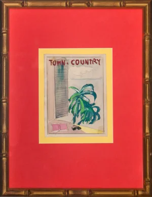 Palm Tree Outside Cottage Window Painting