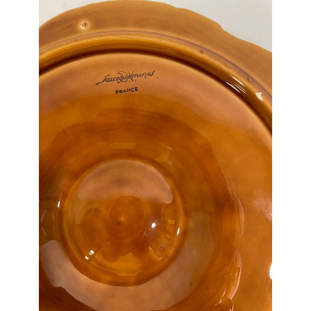 Gold 1920s French Sarreguemines Gold Majolica Oyster Plate For Sale - Image 8 of 12