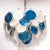Modernist Four-Tier White & Cerulean Murano Glass Disc Chandelier For Sale In New York - Image 6 of 12