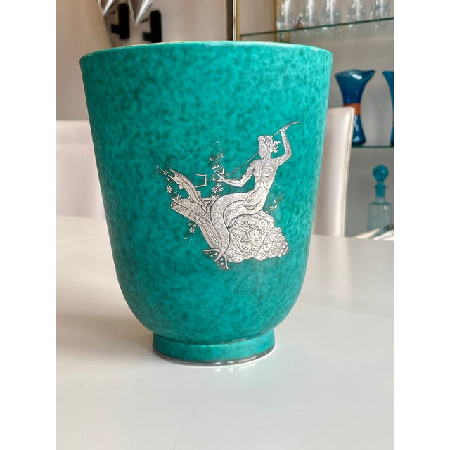 Ceramic Argenta Vase Wilhelm Kåge for Gustavsberg, 1950 For Sale - Image 6 of 13