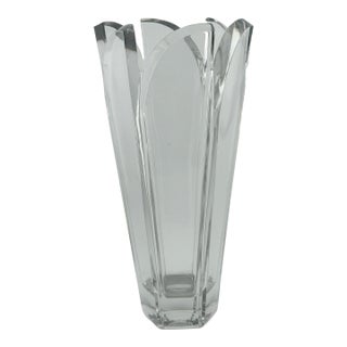 Vintage Mikasa Sculptural Crystal Vase For Sale