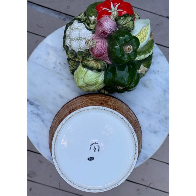 Mid-Century Made in Japan Trompe L’Oleil Basket of Vegetables For Sale - Image 4 of 15