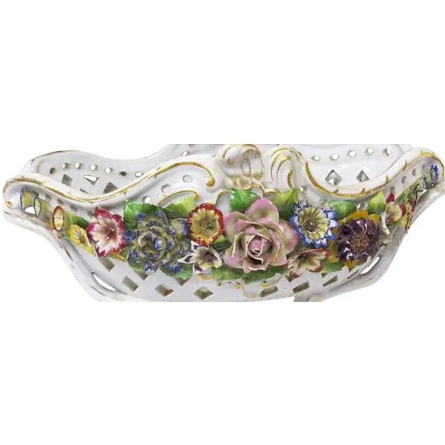 Antique Von Schierholz Reticulated Porcelain Console Bowl - 1907-1927 For Sale - Image 4 of 8