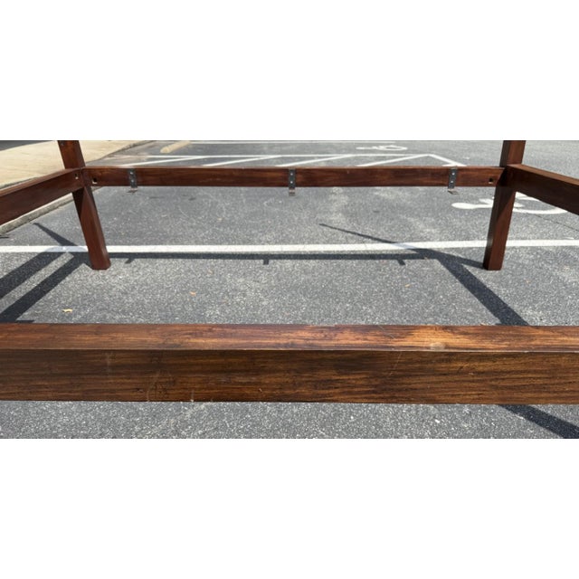 Late 20th Century Custom-Made Solid Mahogany Queen Size Four Post Bed Frame For Sale - Image 13 of 13