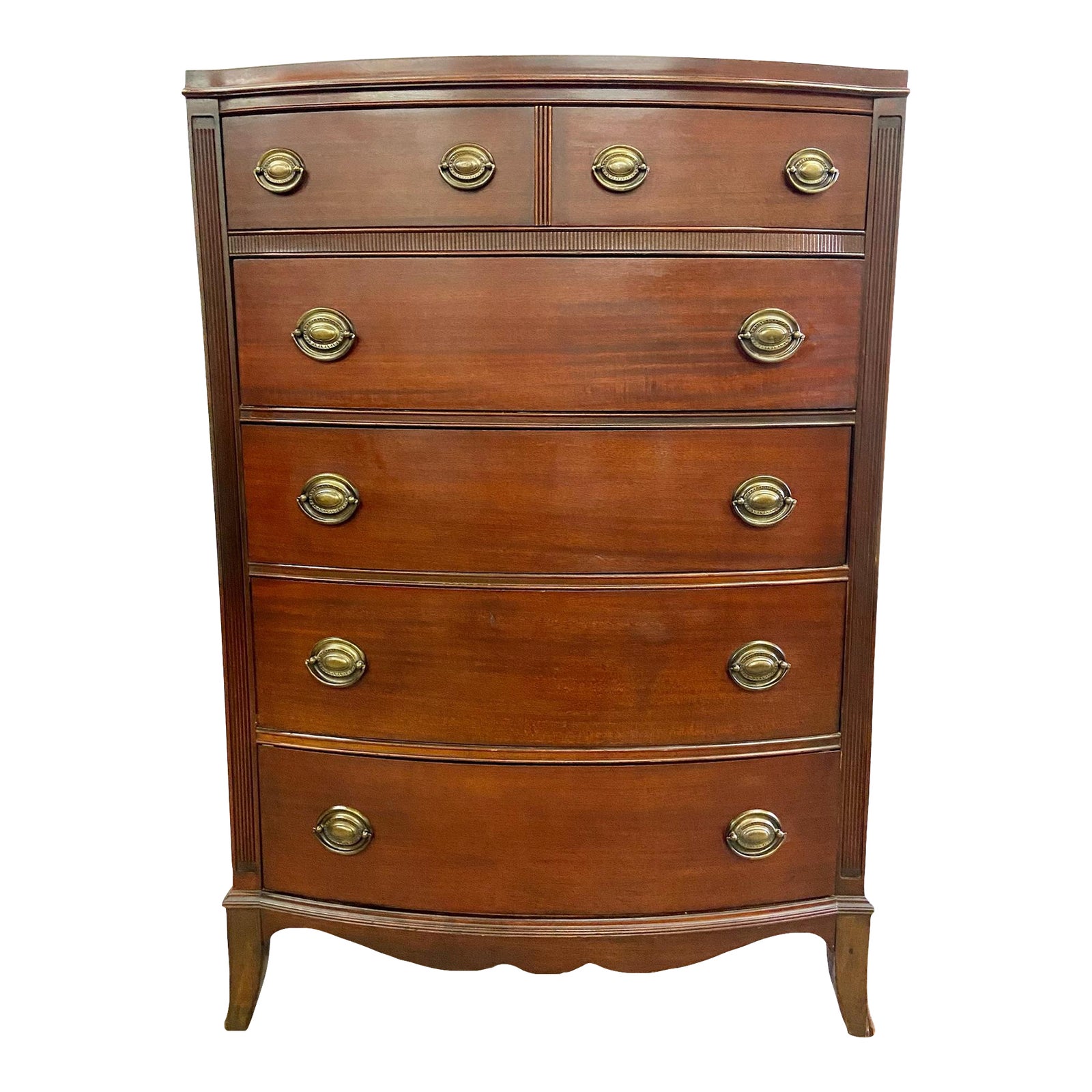 Vintage Traditional Duncan Phyfe Hepplewhite Style Bow Front Chest of Drawers Chairish