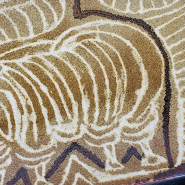 Brown Dora De Larios Art Pottery Ram Tray For Sale - Image 8 of 13