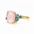Modern Rose Quartz Multicolor Ring in 14k Gold, Size 7.5 For Sale - Image 3 of 12