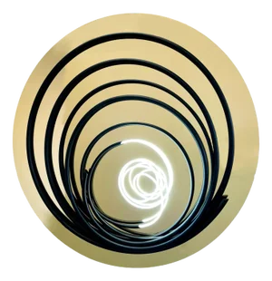 Mark Beattie, White Neon in Black Spiral, 2023