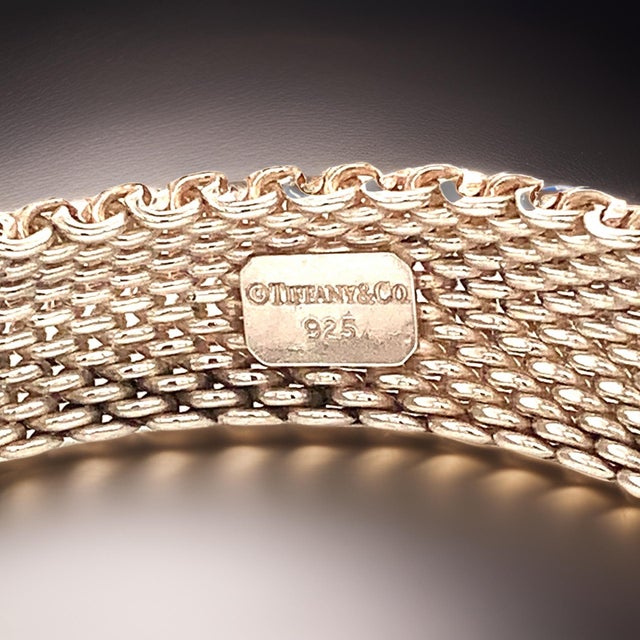 Late 20th Century Tiffany & Co Somerset Bangle M 7.5" Sterling Silver 17 Mm Estate For Sale - Image 11 of 13