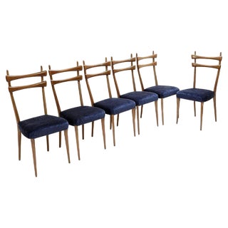 Mid-Century Modern Italian Dining Chairs, Set of 6 For Sale