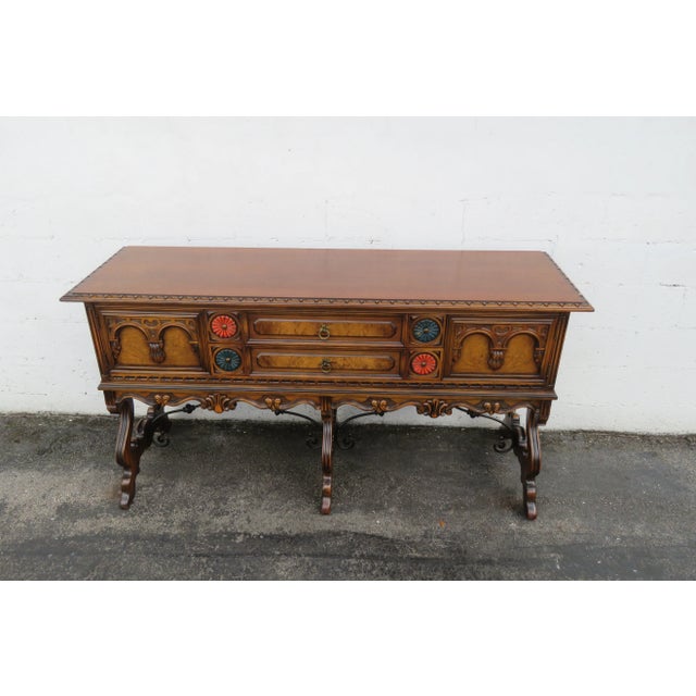 Traditional Berkey and Gay Early 1900s Carved Long Sideboard Buffet Credenza Bathroom Vanity 5630 For Sale - Image 3 of 11