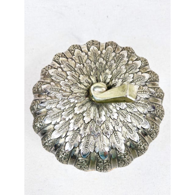 Vintage Highlands Silver-Plated Ornate Pumpkin Trinket Box & Candy Dish For Sale - Image 4 of 9