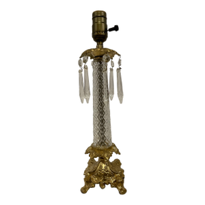 French Empire Style Crystal Candlestick Lamp
