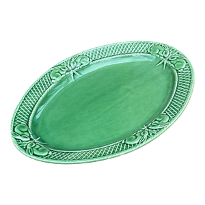 Bordallo Pinheiro Bunny Rabbit Serving Platter Majolica Late 20th Century