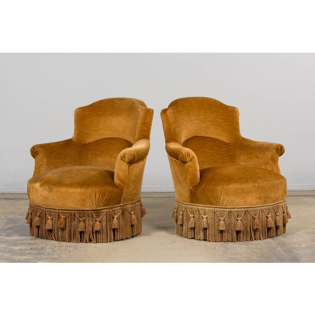 19th Century French Napoleon III Armchairs W/ Golden Ochre Mohair - A Pair For Sale - Image 11 of 18