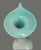 Vintage Hand Blown Art Glass Aqua Blue & White Jack-in-the-Pulpit Bud Vase For Sale - Image 6 of 8