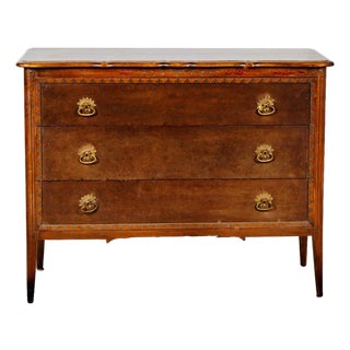 1920s Robert W. Irwin Neoclassical Mahogany Three-Drawer Chest, Grand Rapids For Sale