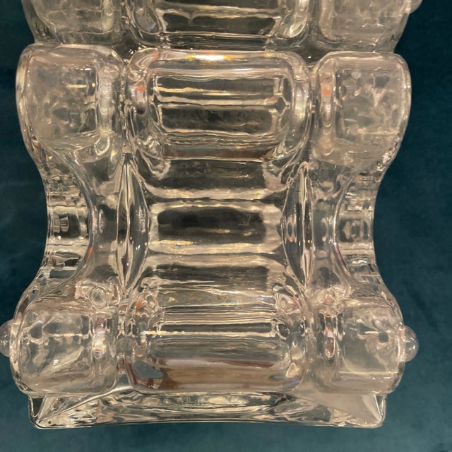 Glass Mid - Century Modern Silhouette Textured Glass Vase For Sale - Image 7 of 13