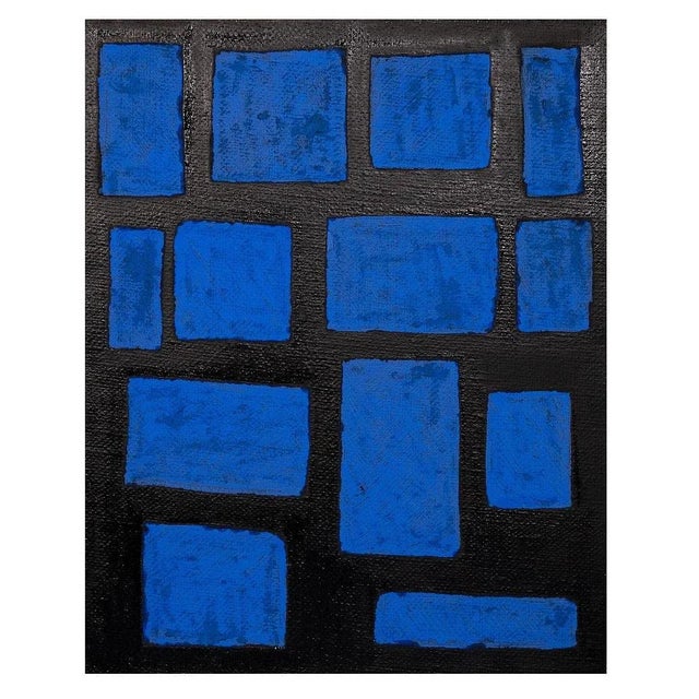 Giorgio Lo Fermo - Blue Shapes - Original Oil Paint - 2015 For Sale - Image 4 of 4