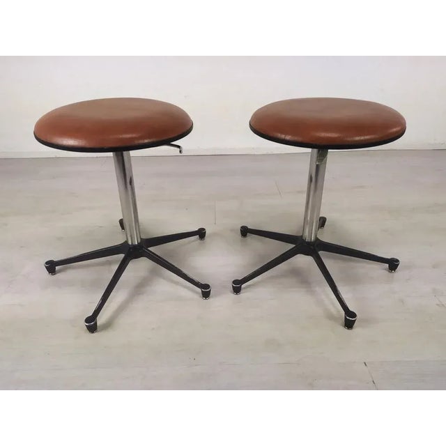 Set of Vintage Adjustable Stools For Sale - Image 16 of 16